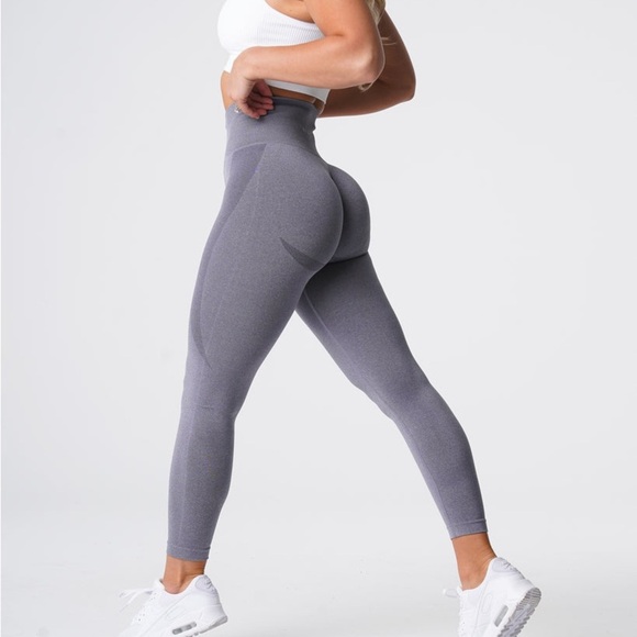 NVGTN  Gray Butt Contour Seamless Athletic Workout Leggings Women's Size S - Picture 2 of 6